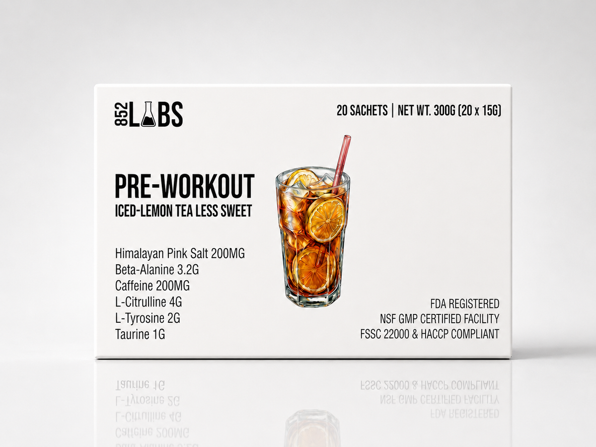 852LABS Pre-Workout Iced Lemon Tea product box
