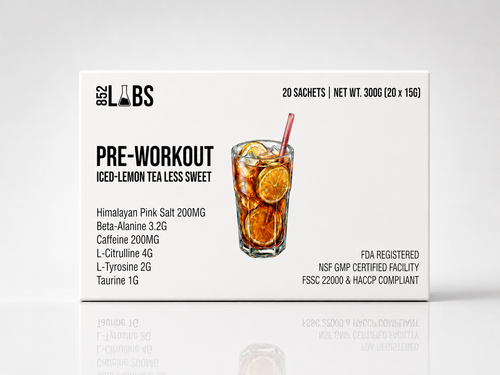 852LABS Pre-Workout Iced Lemon Tea product box