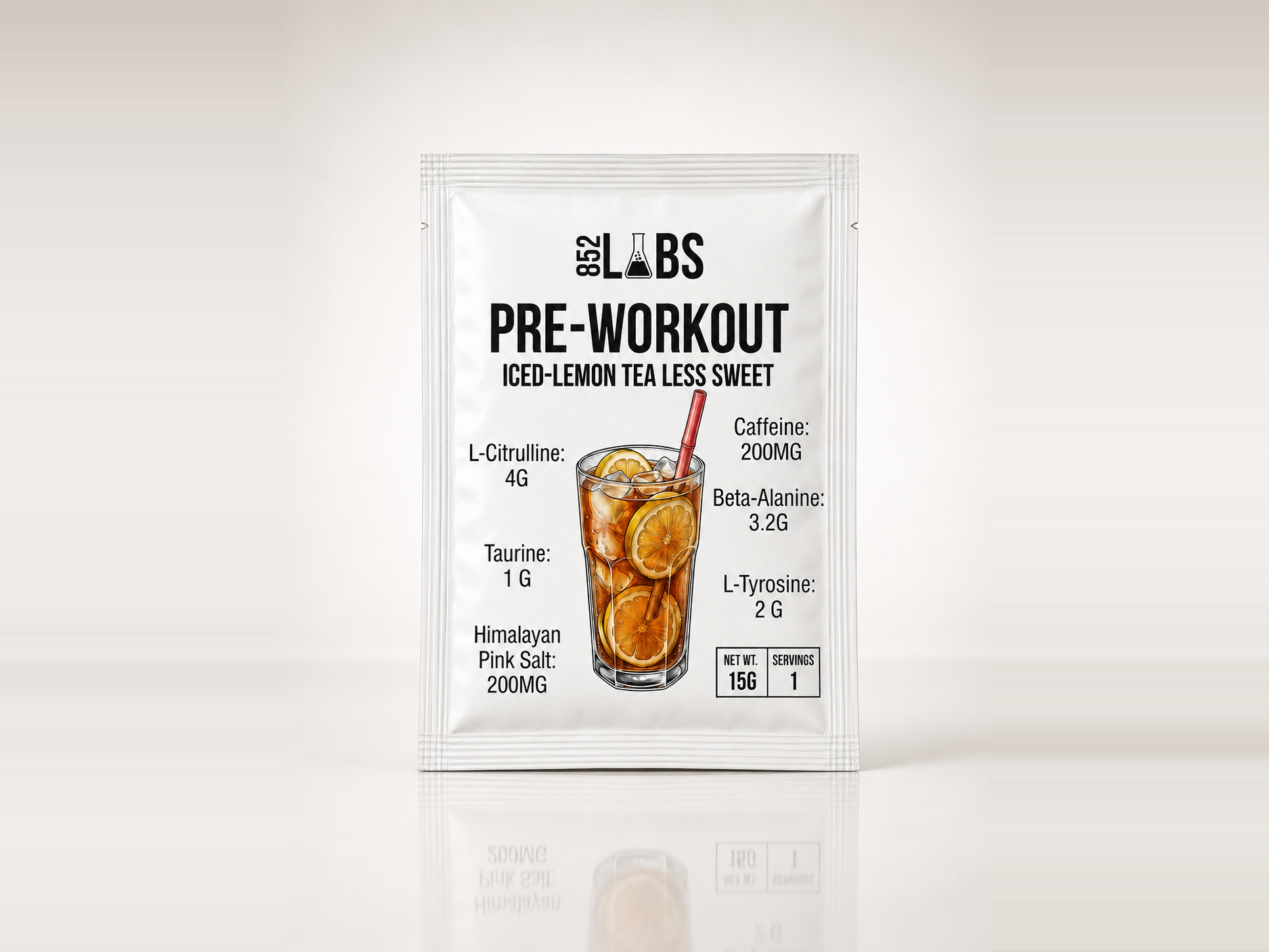 852LABS Pre-Workout Iced Lemon Tea (Less Sweet) sachet front